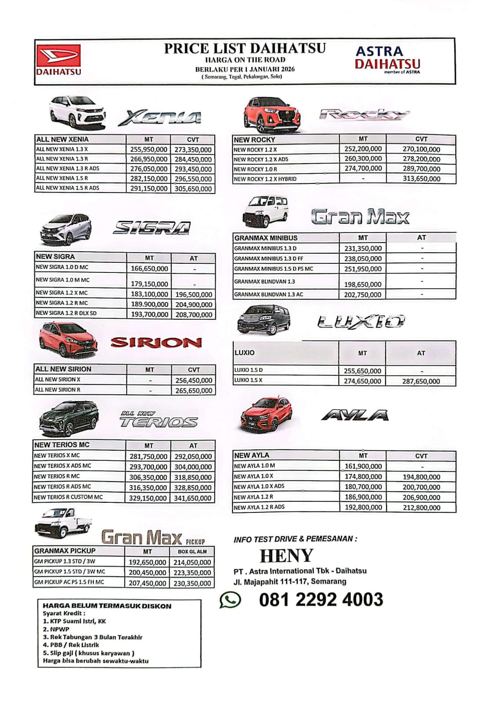 Harga  Pati Pricelist OTR Daihatsu Pati 2026